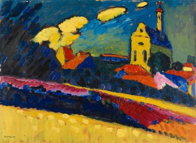 Étude pour Murnau, Paysage avec église, 1909 - Wassily Kandinsky